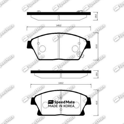 SpeedMate SM-BPG025 - Комплект спирачно феродо, дискови спирачки vvparts.bg