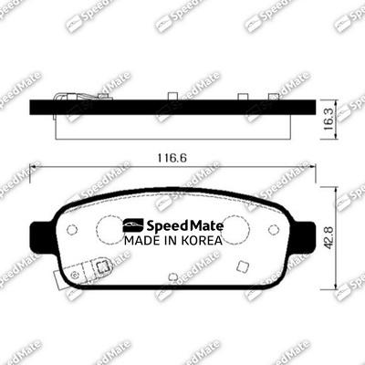 SpeedMate SM-BPG022 - Комплект спирачно феродо, дискови спирачки vvparts.bg