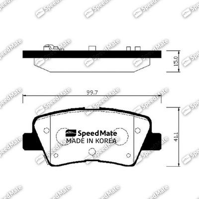 SpeedMate SM-BPH049 - Комплект спирачно феродо, дискови спирачки vvparts.bg