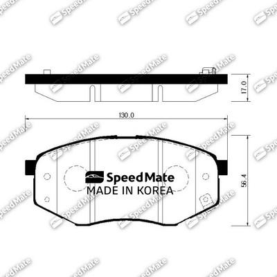 SpeedMate SM-BPH046 - Комплект спирачно феродо, дискови спирачки vvparts.bg