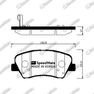 SpeedMate SM-BPH048 - Комплект спирачно феродо, дискови спирачки vvparts.bg