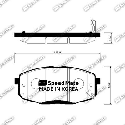 SpeedMate SM-BPH043 - Комплект спирачно феродо, дискови спирачки vvparts.bg