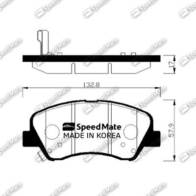 SpeedMate SM-BPH047 - Комплект спирачно феродо, дискови спирачки vvparts.bg