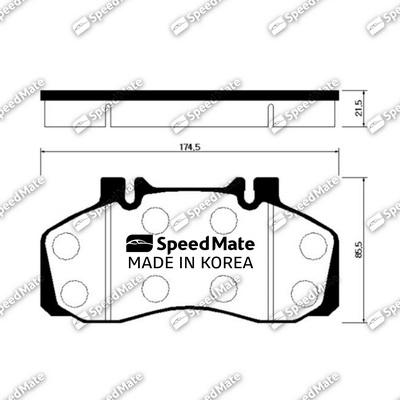 SpeedMate SM-BPH053 - Комплект спирачно феродо, дискови спирачки vvparts.bg