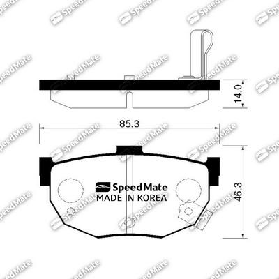 SpeedMate SM-BPH008 - Комплект спирачно феродо, дискови спирачки vvparts.bg