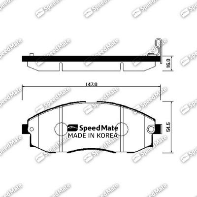 SpeedMate SM-BPH019 - Комплект спирачно феродо, дискови спирачки vvparts.bg