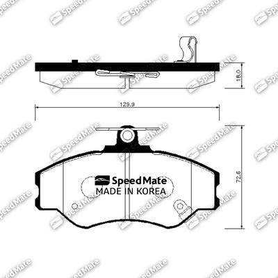 SpeedMate SM-BPH011 - Комплект спирачно феродо, дискови спирачки vvparts.bg