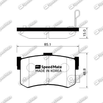 SpeedMate SM-BPH012 - Комплект спирачно феродо, дискови спирачки vvparts.bg