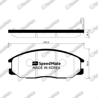 SpeedMate SM-BPH036 - Комплект спирачно феродо, дискови спирачки vvparts.bg