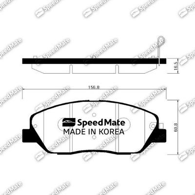 SpeedMate SM-BPH029 - Комплект спирачно феродо, дискови спирачки vvparts.bg