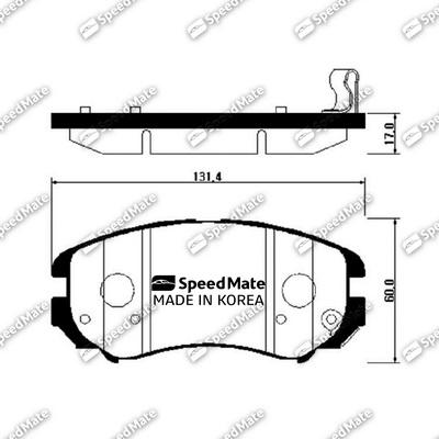 SpeedMate SM-BPH026 - Комплект спирачно феродо, дискови спирачки vvparts.bg