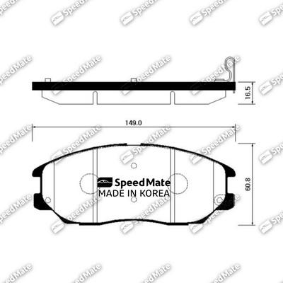 SpeedMate SM-BPH028 - Комплект спирачно феродо, дискови спирачки vvparts.bg