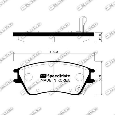 SpeedMate SM-BPH023 - Комплект спирачно феродо, дискови спирачки vvparts.bg