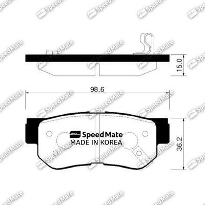 SpeedMate SM-BPH022 - Комплект спирачно феродо, дискови спирачки vvparts.bg