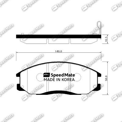 SpeedMate SM-BPH027 - Комплект спирачно феродо, дискови спирачки vvparts.bg