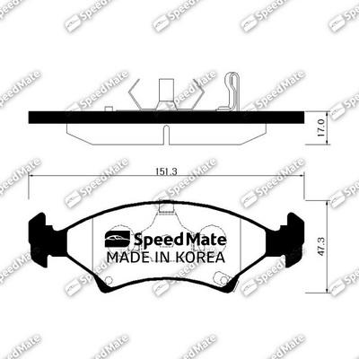 SpeedMate SM-BPK043 - Комплект спирачно феродо, дискови спирачки vvparts.bg