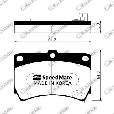 SpeedMate SM-BPK009 - Комплект спирачно феродо, дискови спирачки vvparts.bg