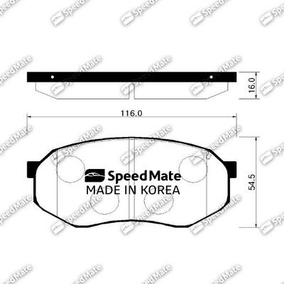 SpeedMate SM-BPK005 - Комплект спирачно феродо, дискови спирачки vvparts.bg