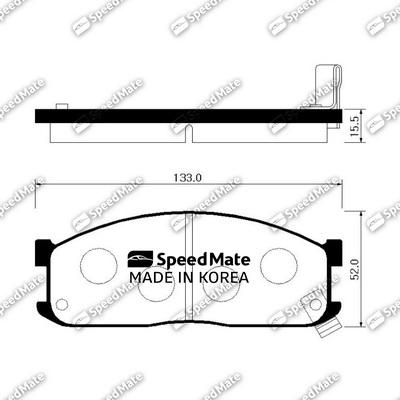 SpeedMate SM-BPK001 - Комплект спирачно феродо, дискови спирачки vvparts.bg