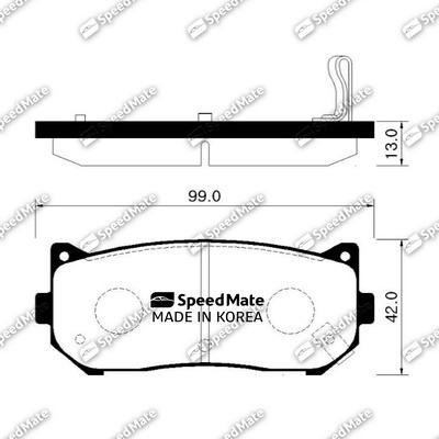 SpeedMate SM-BPK013 - Комплект спирачно феродо, дискови спирачки vvparts.bg