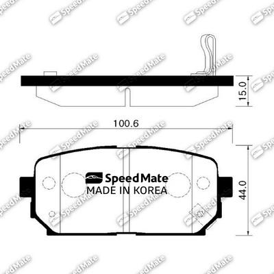 SpeedMate SM-BPK035 - Комплект спирачно феродо, дискови спирачки vvparts.bg