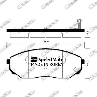 SpeedMate SM-BPK022 - Комплект спирачно феродо, дискови спирачки vvparts.bg