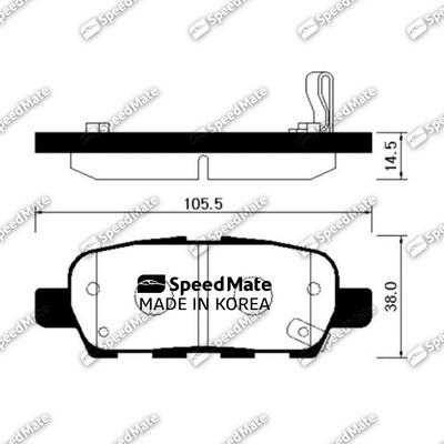 SpeedMate SM-BPS009 - Комплект спирачно феродо, дискови спирачки vvparts.bg