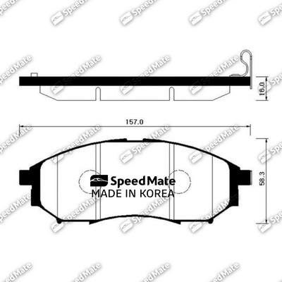 SpeedMate SM-BPS008 - Комплект спирачно феродо, дискови спирачки vvparts.bg