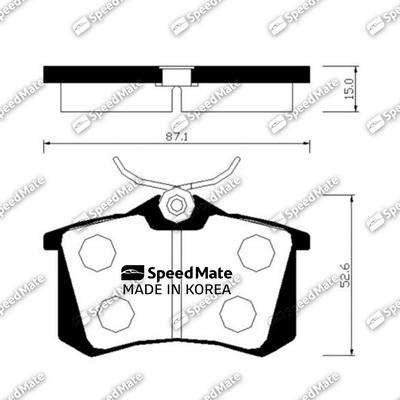 SpeedMate SM-BPS011 - Комплект спирачно феродо, дискови спирачки vvparts.bg