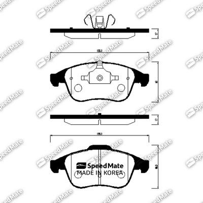 SpeedMate SM-BPS013 - Комплект спирачно феродо, дискови спирачки vvparts.bg