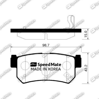 SpeedMate SM-BPY008 - Комплект спирачно феродо, дискови спирачки vvparts.bg