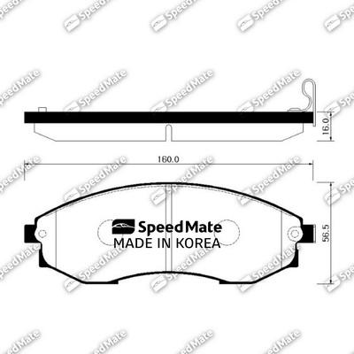 SpeedMate SM-BPY003 - Комплект спирачно феродо, дискови спирачки vvparts.bg