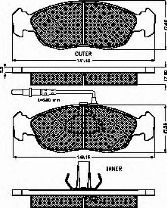 Spidan 32033 - Комплект спирачно феродо, дискови спирачки vvparts.bg