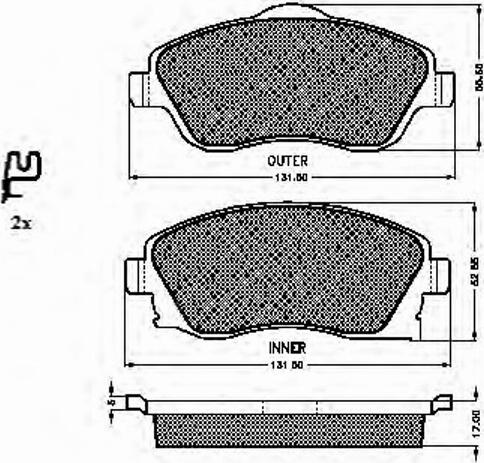 Spidan 32840 - Комплект спирачно феродо, дискови спирачки vvparts.bg