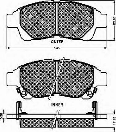 Spidan 32750 - Комплект спирачно феродо, дискови спирачки vvparts.bg