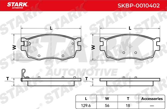 Stark SKBP-0010402 - Комплект спирачно феродо, дискови спирачки vvparts.bg