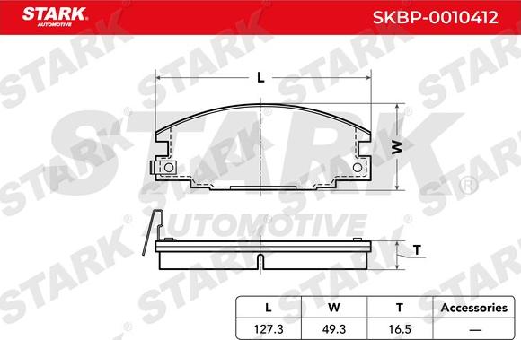 Stark SKBP-0010412 - Комплект спирачно феродо, дискови спирачки vvparts.bg