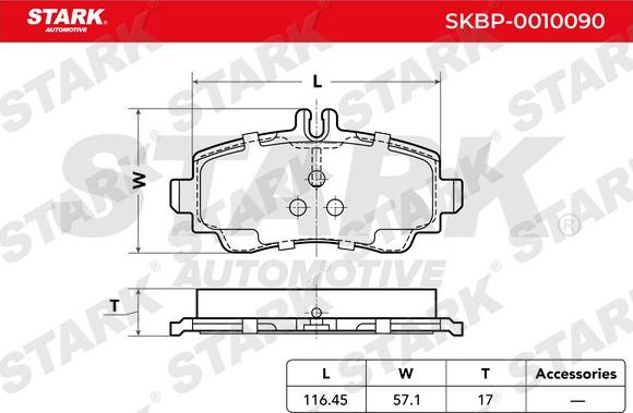 Stark SKBP-0010090 - Комплект спирачно феродо, дискови спирачки vvparts.bg