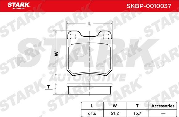 Stark SKBP-0010037 - Комплект спирачно феродо, дискови спирачки vvparts.bg