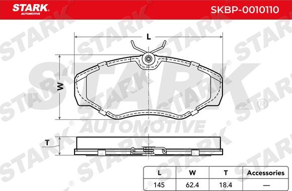 Stark SKBP-0010110 - Комплект спирачно феродо, дискови спирачки vvparts.bg