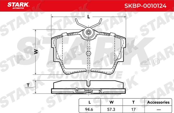 Stark SKBP-0010124 - Комплект спирачно феродо, дискови спирачки vvparts.bg