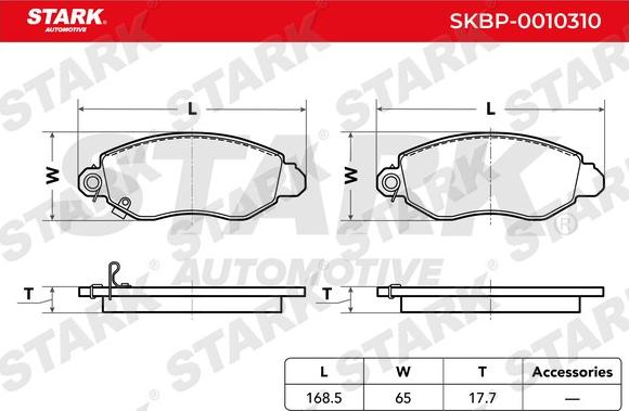 Stark SKBP-0010310 - Комплект спирачно феродо, дискови спирачки vvparts.bg