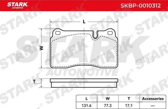 Stark SKBP-0010312 - Комплект спирачно феродо, дискови спирачки vvparts.bg