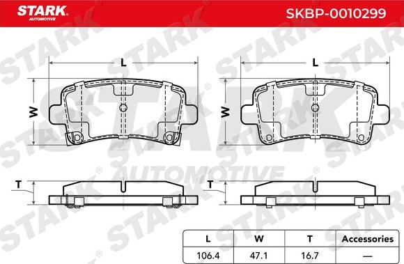 Stark SKBP-0010299 - Комплект спирачно феродо, дискови спирачки vvparts.bg