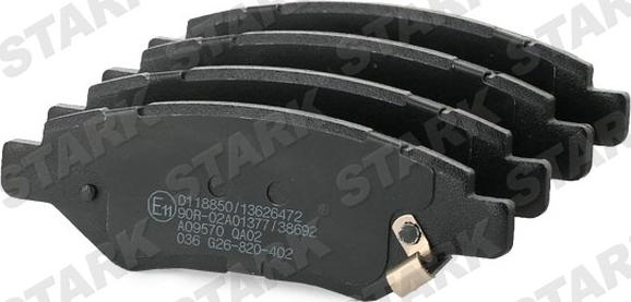 Stark SKBP-0011907 - Комплект спирачно феродо, дискови спирачки vvparts.bg