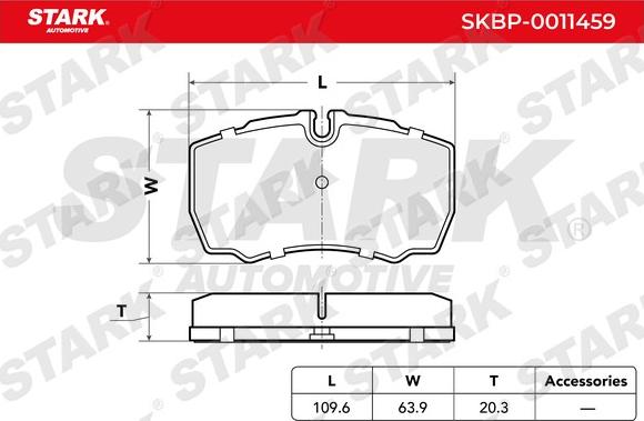 Stark SKBP-0011459 - Комплект спирачно феродо, дискови спирачки vvparts.bg