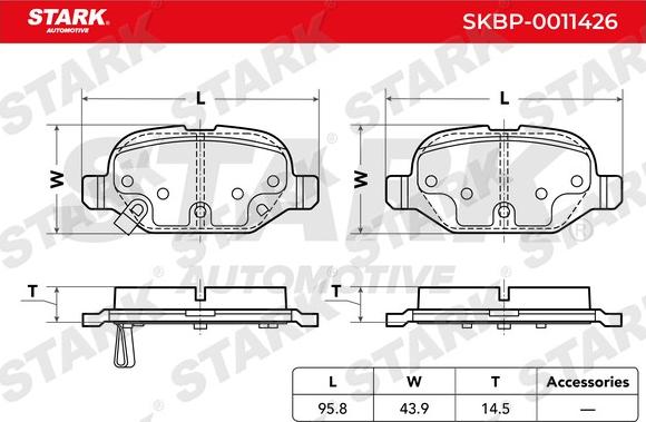 Stark SKBP-0011426 - Комплект спирачно феродо, дискови спирачки vvparts.bg
