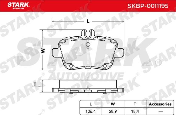 Stark SKBP-0011195 - Комплект спирачно феродо, дискови спирачки vvparts.bg