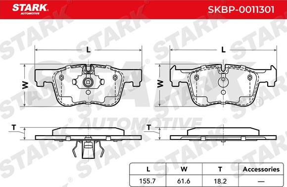 Stark SKBP-0011301 - Комплект спирачно феродо, дискови спирачки vvparts.bg