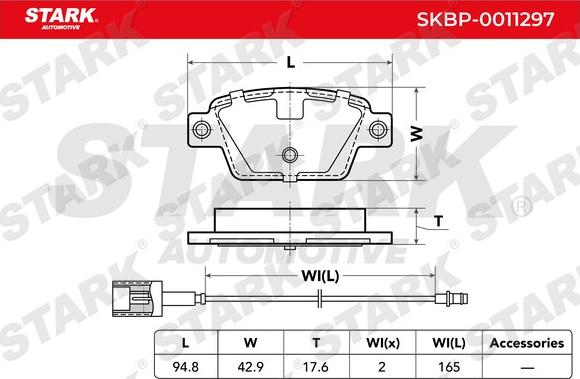 Stark SKBP-0011297 - Комплект спирачно феродо, дискови спирачки vvparts.bg